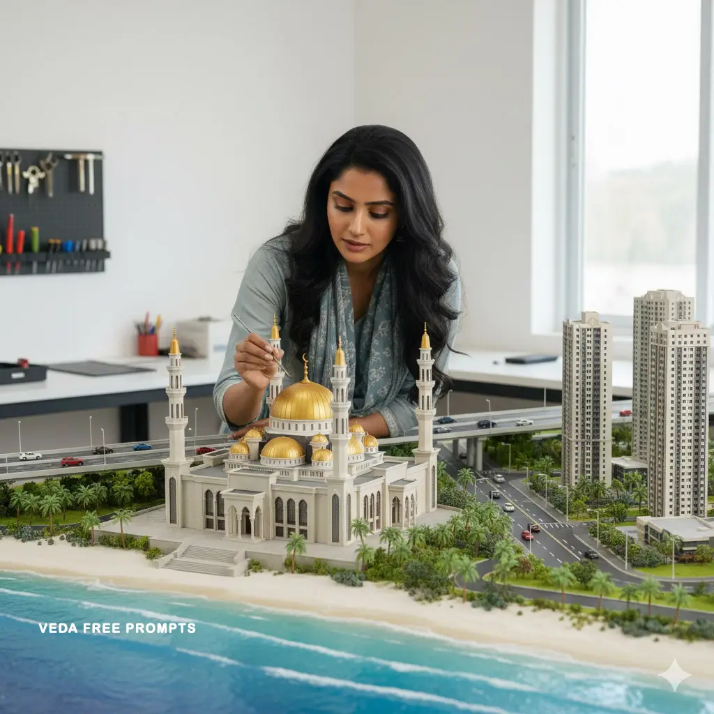 Engineer Girl Creating mini construction prompt - Creative prompts for girls - Trending prompt for women