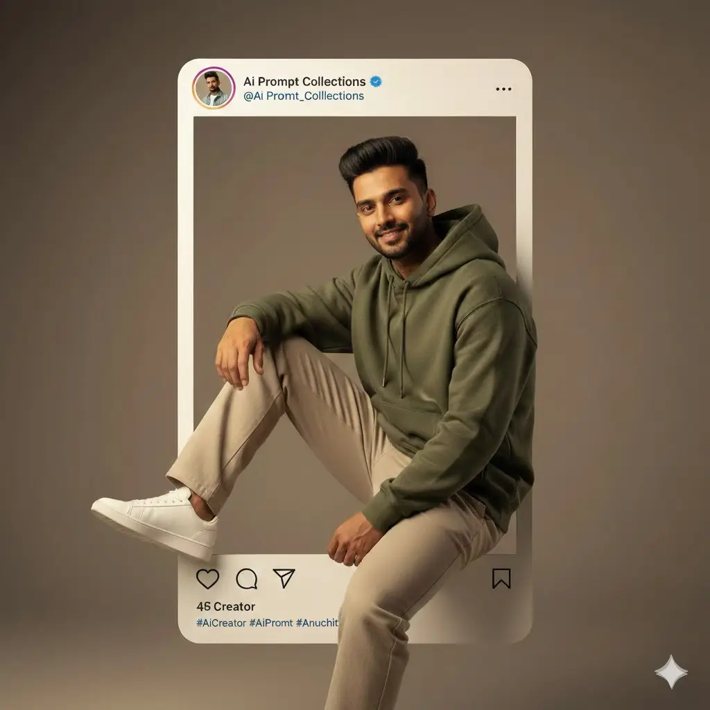Instagram post frame prompt for Boys - Instagram post frame for Men - Creative prompt for boys