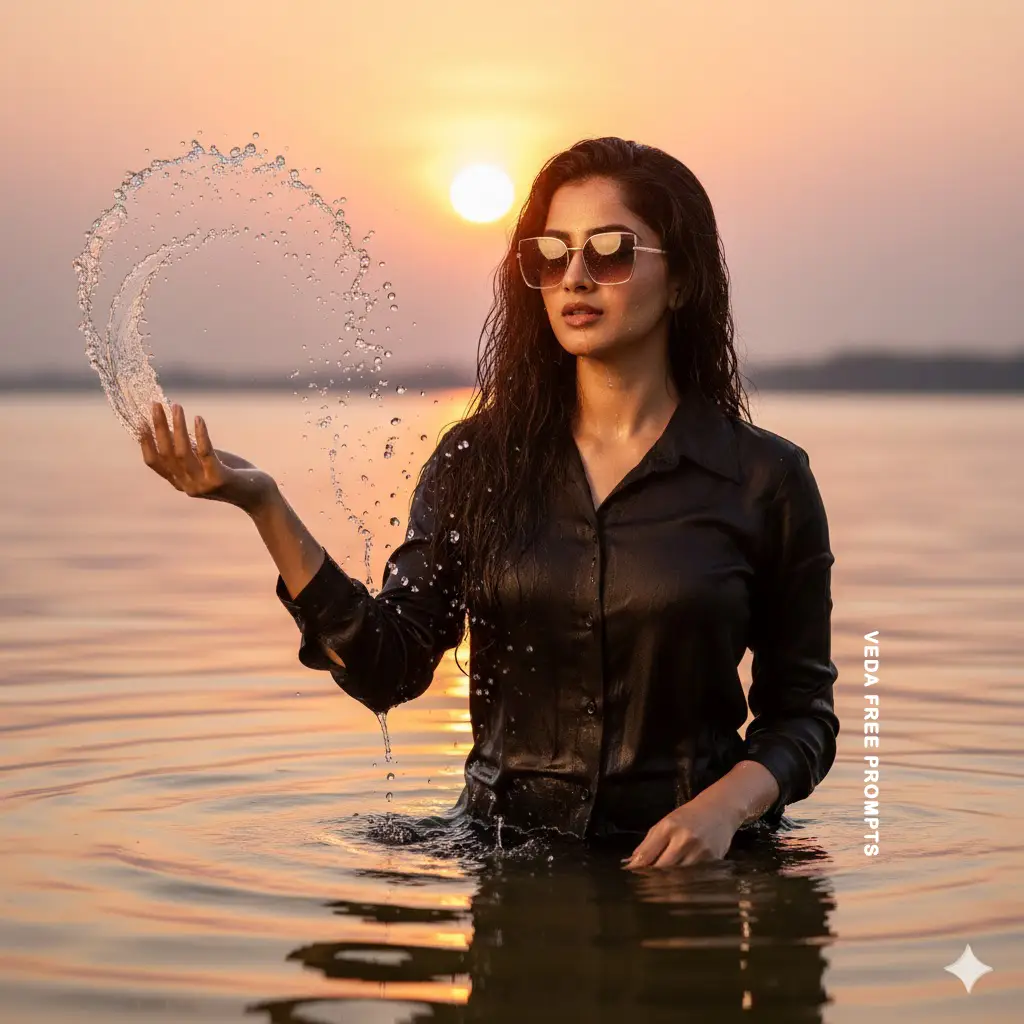Stylish and Fashion portrait prompt of a young woman
