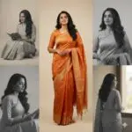 Cinematic collage portrait of a graceful Indian woman - Girl Saree Prompt