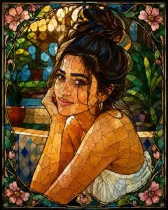 An Intricate Stained- Glass Effect Prompt