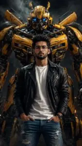 Cinematic Portrait for Men with Bumblebee Character