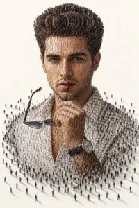 Crowd Mosaic Man’s Portrait