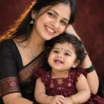 Photorealistic cinematic portrait prompt for mother and baby